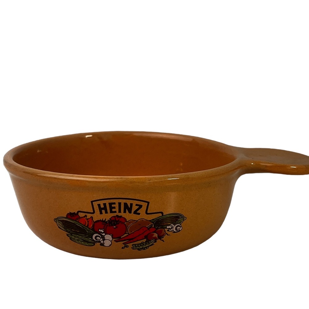 Heinz Promotional Soup/Chili Bowl Limited Edition Yellow Brown Vegetable Pattern